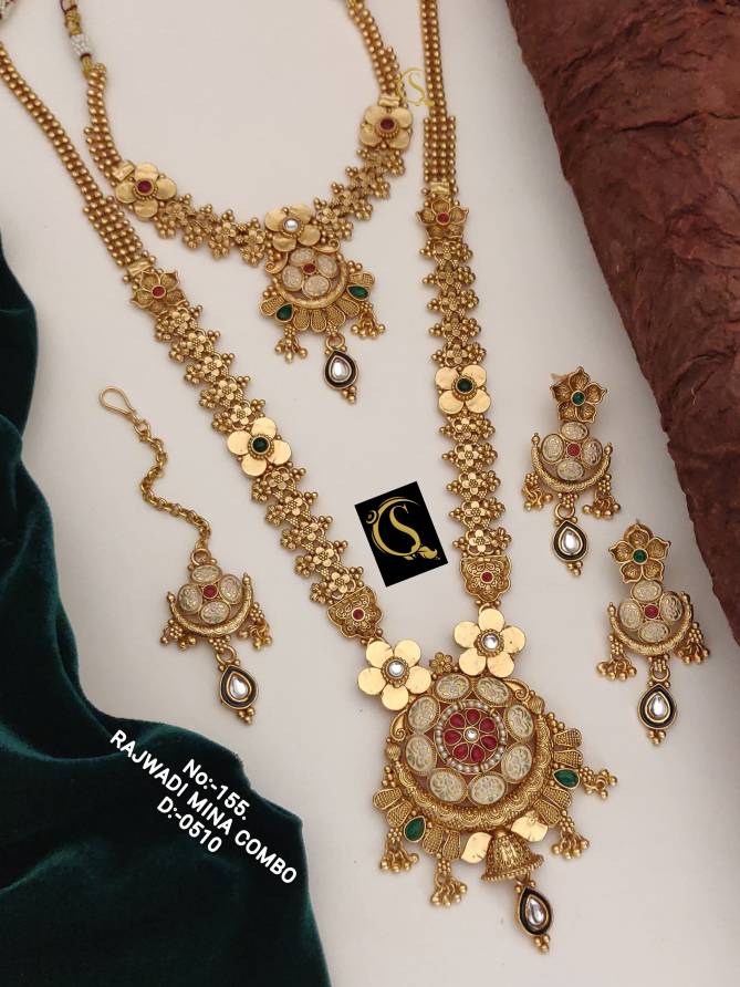 Wedding Accessories Rajwadi Mina Combo Bridal Jewellery Wholesalers In Delhi